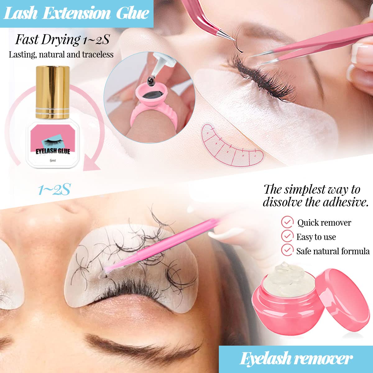 QUKLOGEN Démaquillant cils – enlève les extensions en douceur.