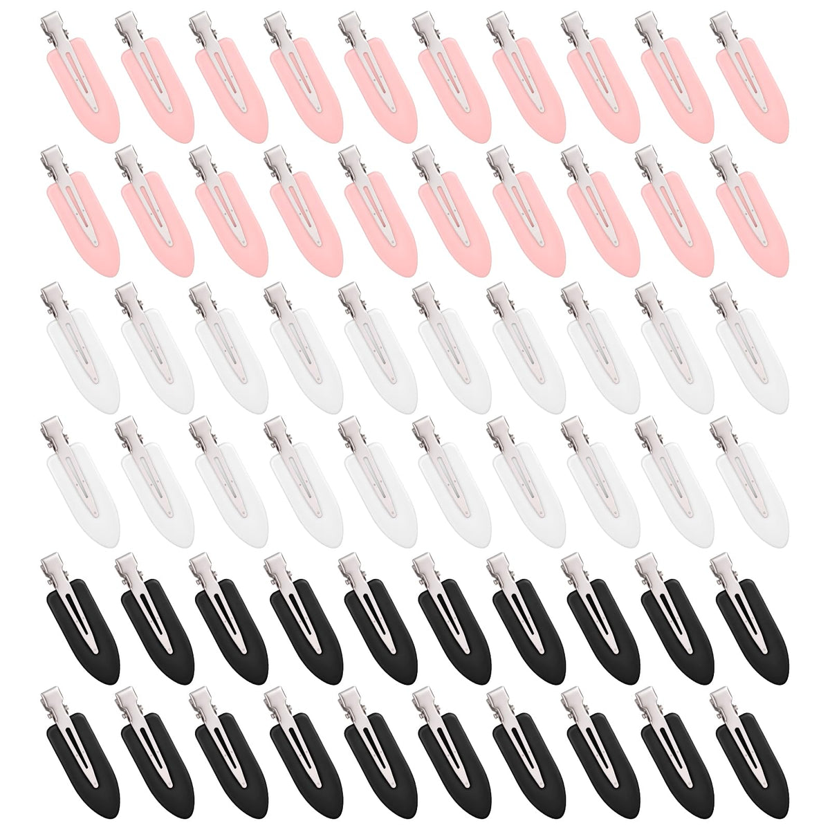 Qulkws clips-cheveux sans pli blancs, fixation douce sans traces