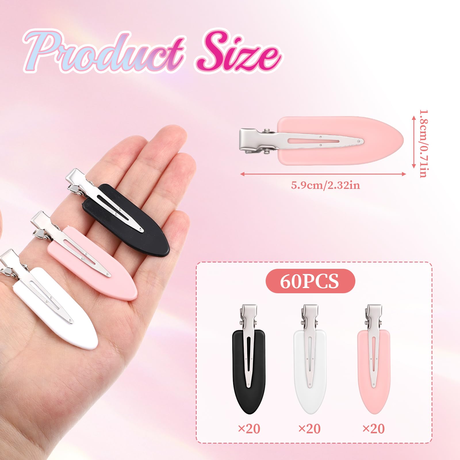 Qulkws clips-cheveux sans pli noirs, usage durable au quotidien
