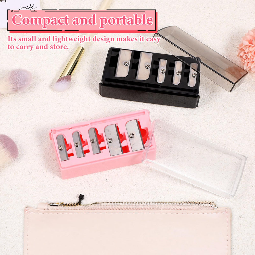 Qulkws taille-crayon portable et compact, idéal pour les retouches maquillage en déplacement.
