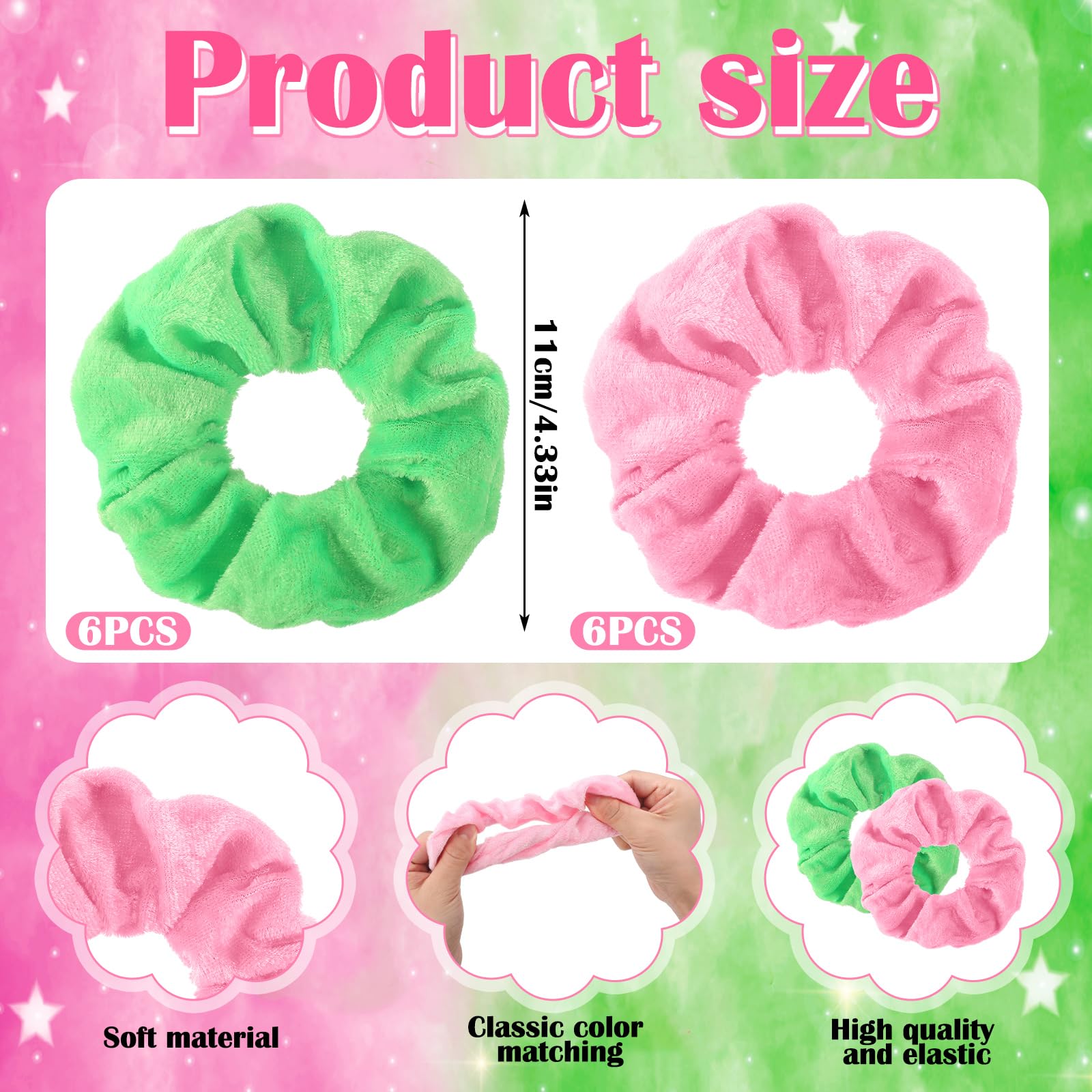 Chouchou velours verte Qunclay protege les longueurs tout en colorant le look