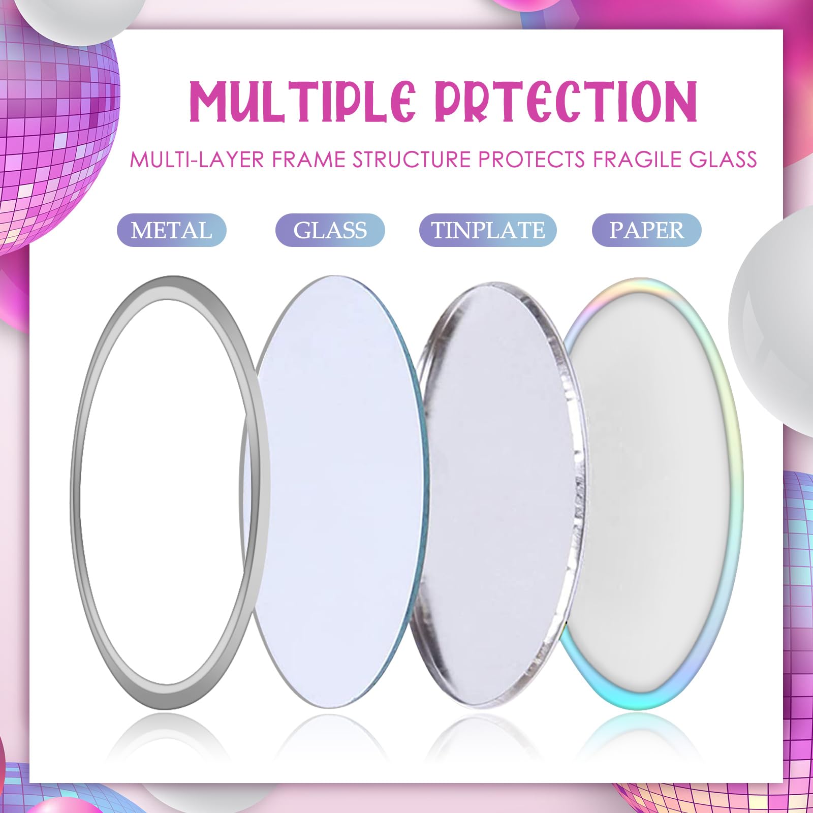 Miroir portable Qunclay de 7 cm, parfait pour le sac.