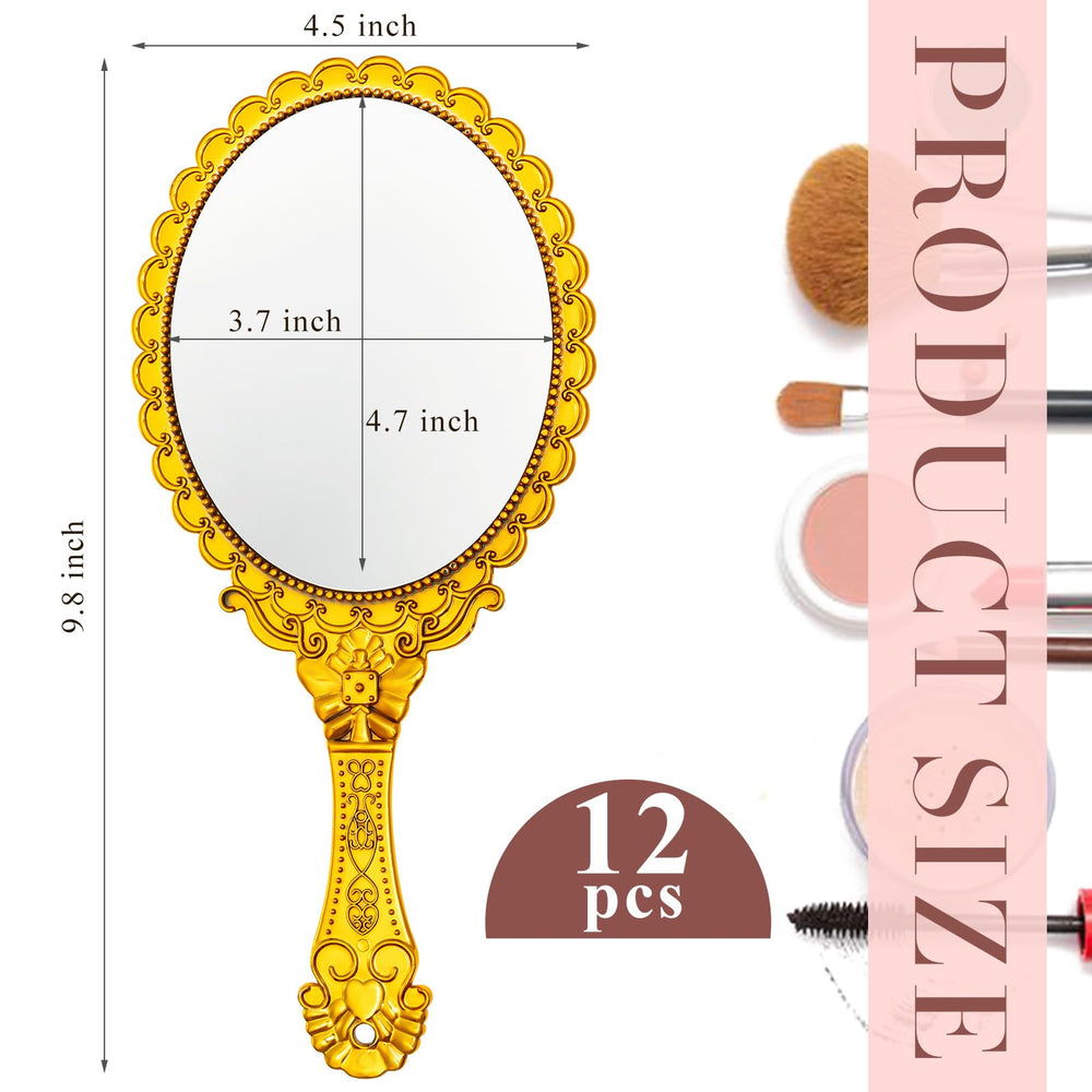 Qunclay miroir main or embossé fleurs décoratives, parfait comme cadeau