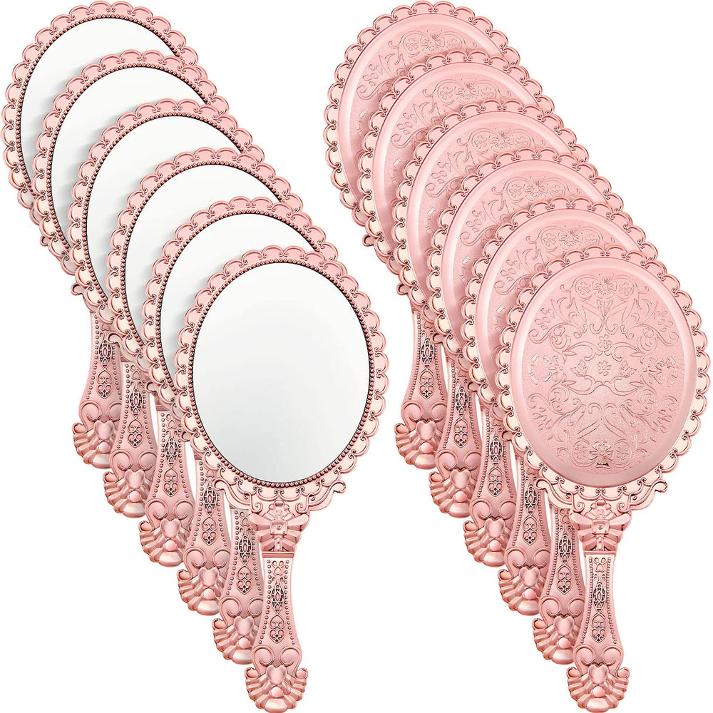 Miroir Qunclay Princesse rose dore, ensemble de 12, idéal comme cadeau festif.