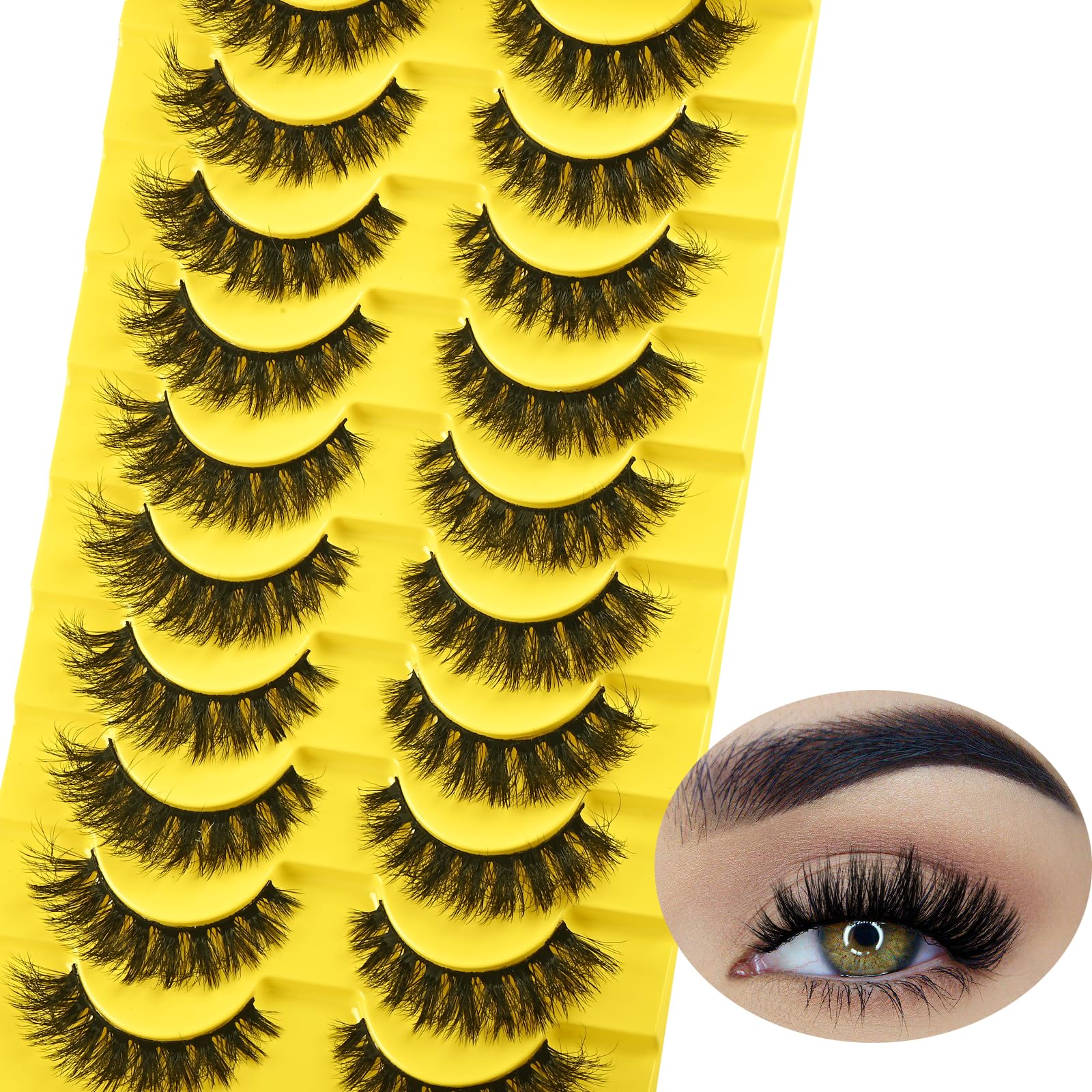 Cils QUNETY faux avec effet œil de chat pour un regard allongé et naturel.