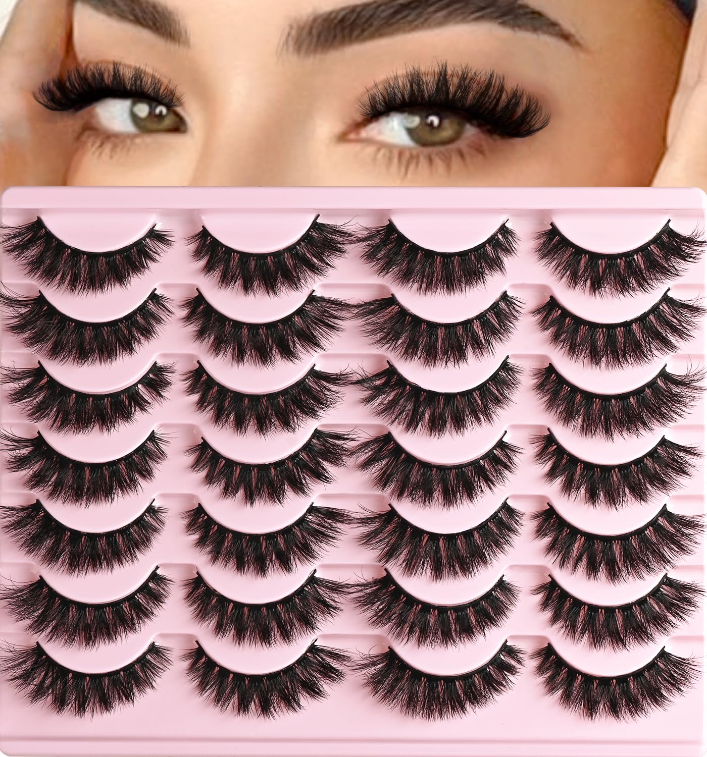 Cils QUNETY avec effet chat pour un regard plus ouvert et naturel.