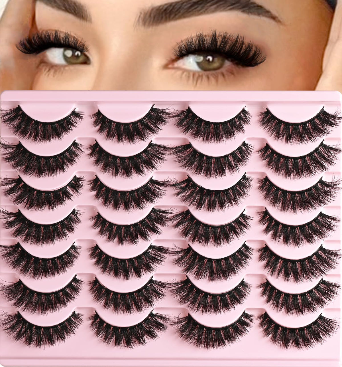 Cils QUNETY avec effet chat pour un regard plus ouvert et naturel.