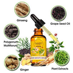 Application en massage du cuir chevelu avec le sérum QUNGCO.