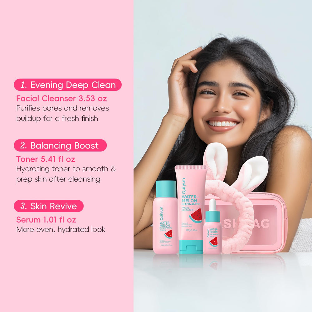 Cadeau ado tendance avec le trio soin QUIYUM pour routine beauté.