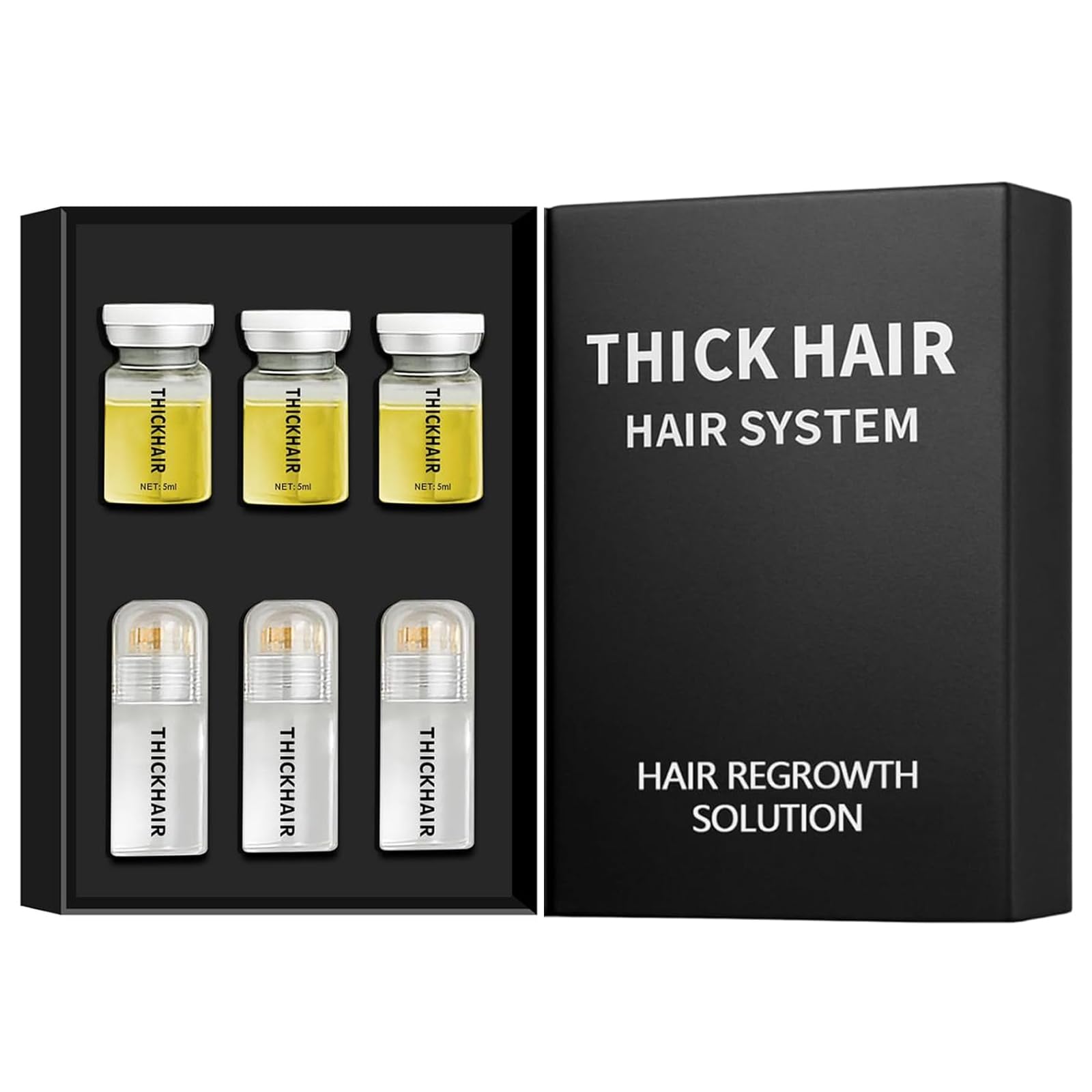 QUZOYU Thicair System, flacon-serum prêt pour densifier les cheveux.