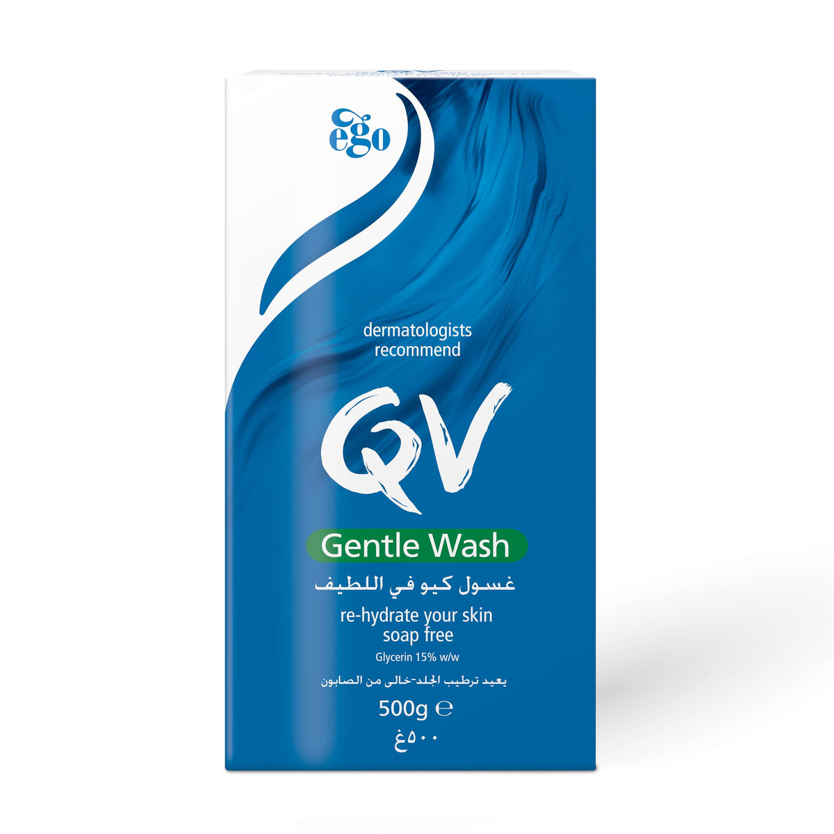 QV Nettoyant Doux, bouteille et étiquette visibles, nettoyage doux pour peau sensible.
