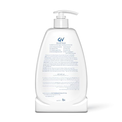 QV Nettoyant Doux, texture crème, mousse douce laissant la peau souple et nourrie.