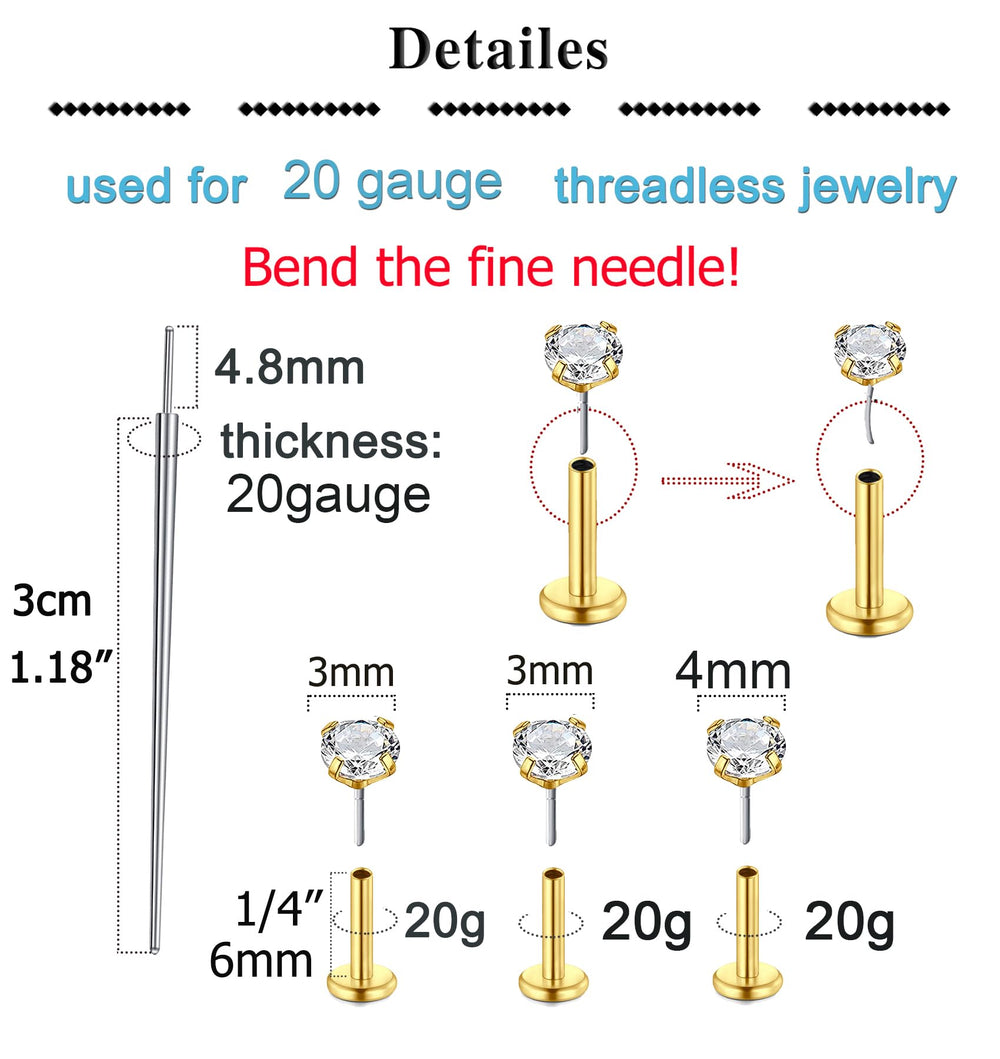 QWALIT aiguille piercing 16G, outil solide pour perçage précis.