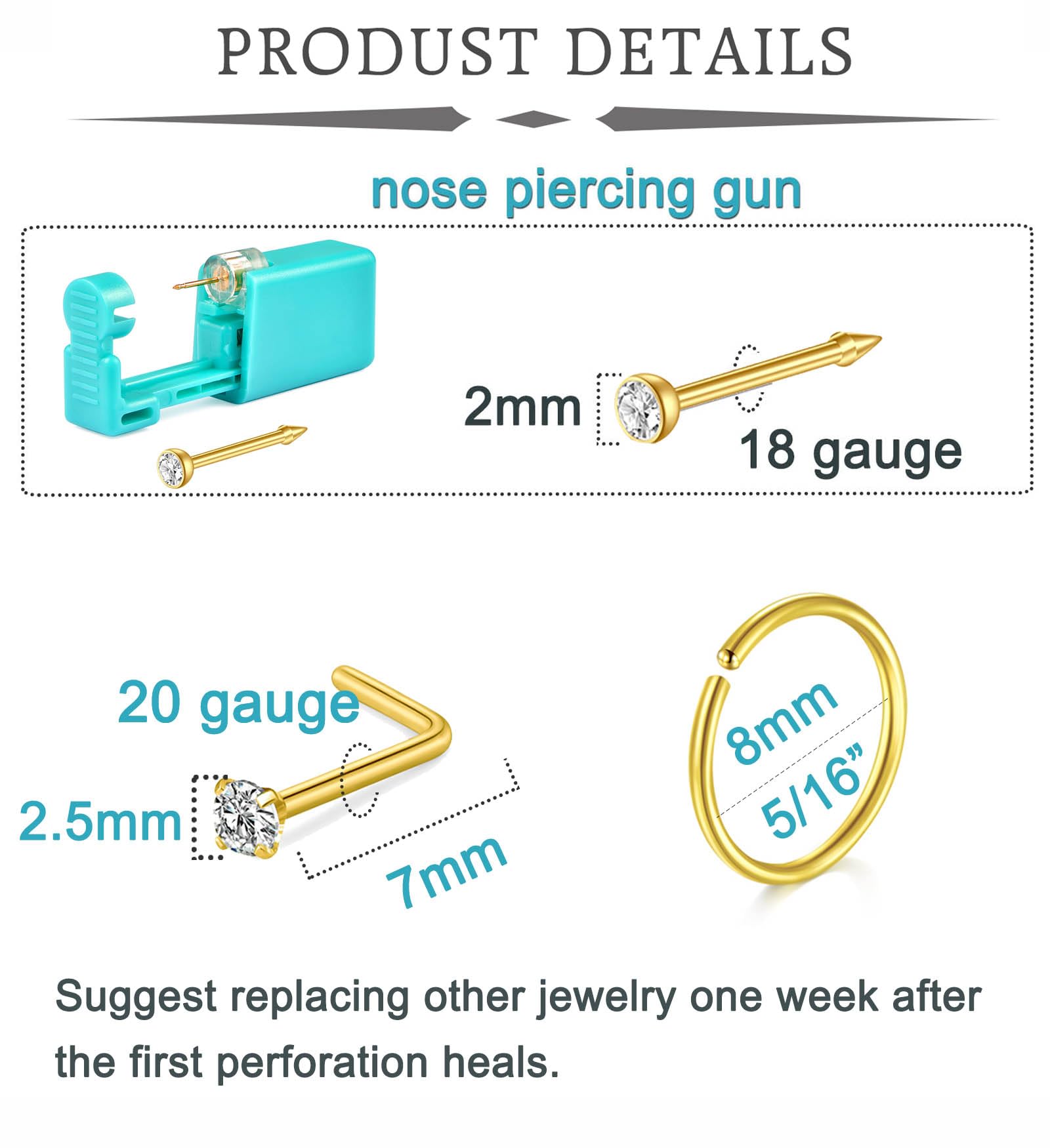 Aiguilles et studs QWALIT 18ga 7mm, précision fiable.