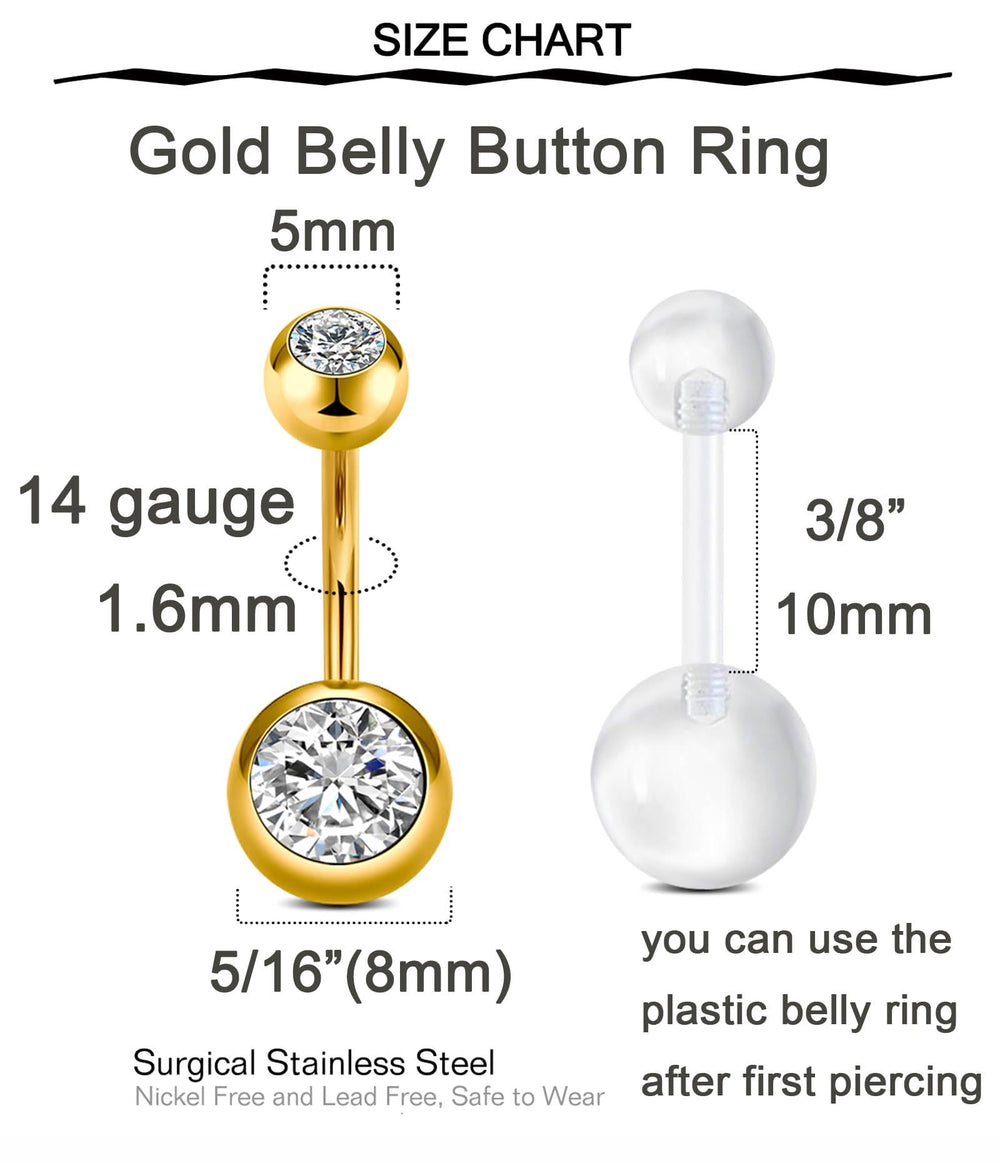 Bague nombril plastique QWALIT légère et pratique pour transition après piercing