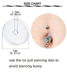 QWALIT disque piercing nombril sans tirage, réduction du tirage pendant le placement.