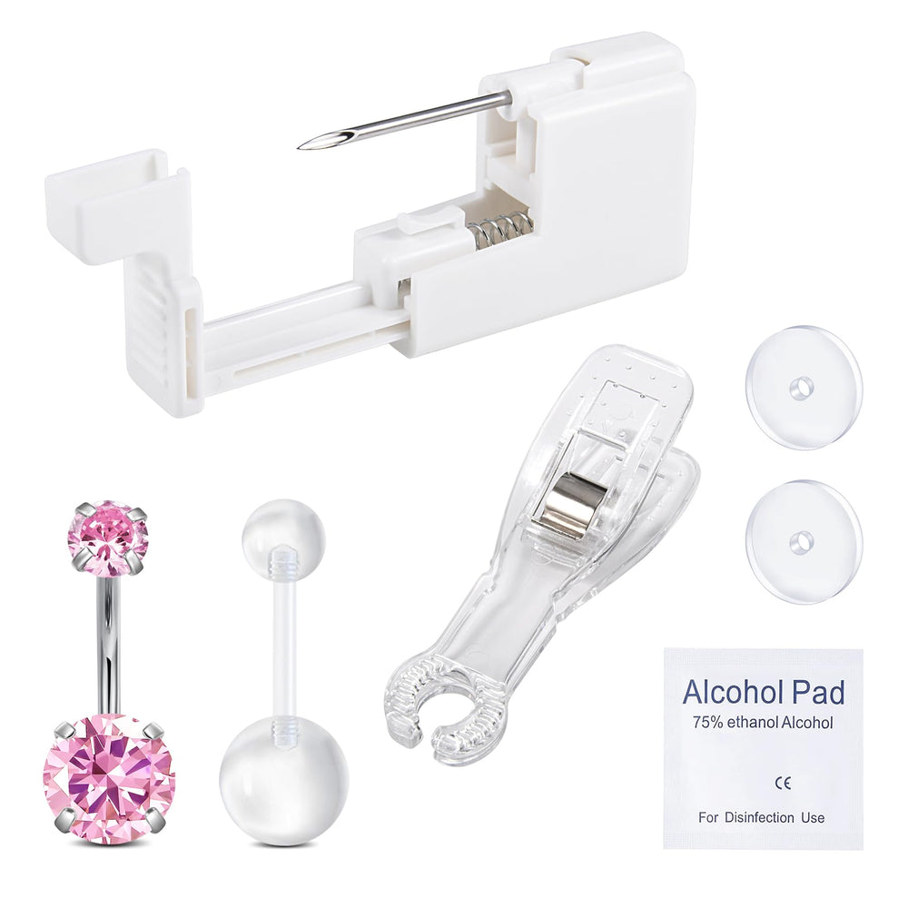QWALIT pistolet piercing nombril rose, précision rapide pour débutants.