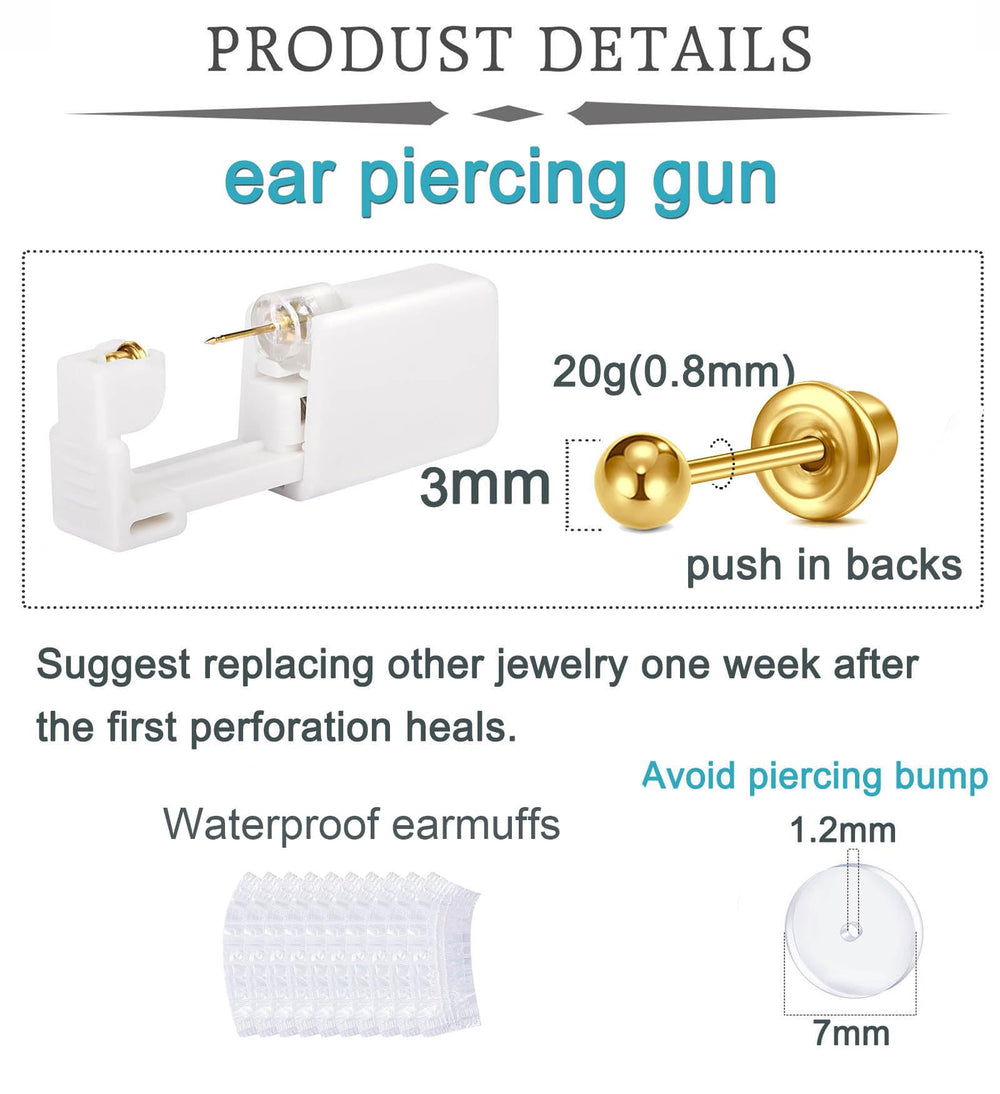 QWALIT pistolet piercing oreille or: insertion rapide et précise