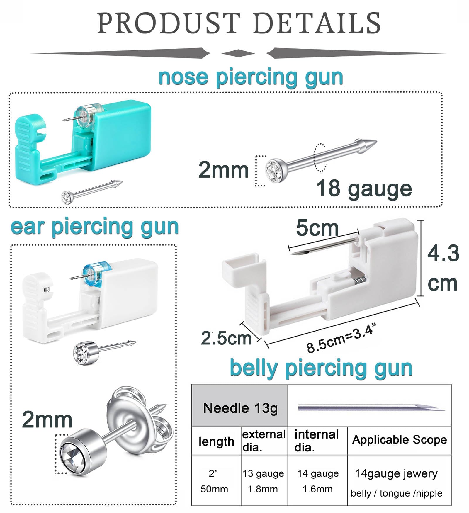 Pistolet piercing oreille QWALIT : précision et praticité pour piercings à domicile