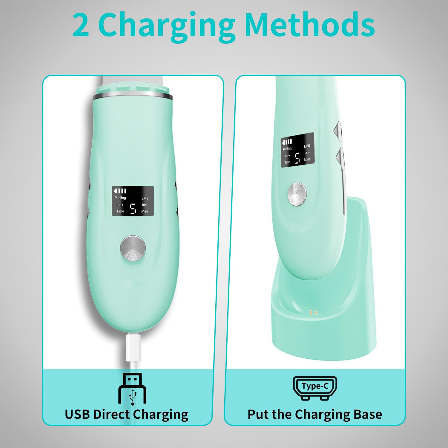 QYCSL spatule visage, base de charge USB, recharge pratique entre les routines.