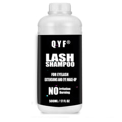 QYF Shampoing extension cils – bouteille 500ml, nettoyage en profondeur des extensions