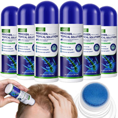 QYFJ Minoxidil: flacon avec éponge pour application précise sur cuir chevelu.
