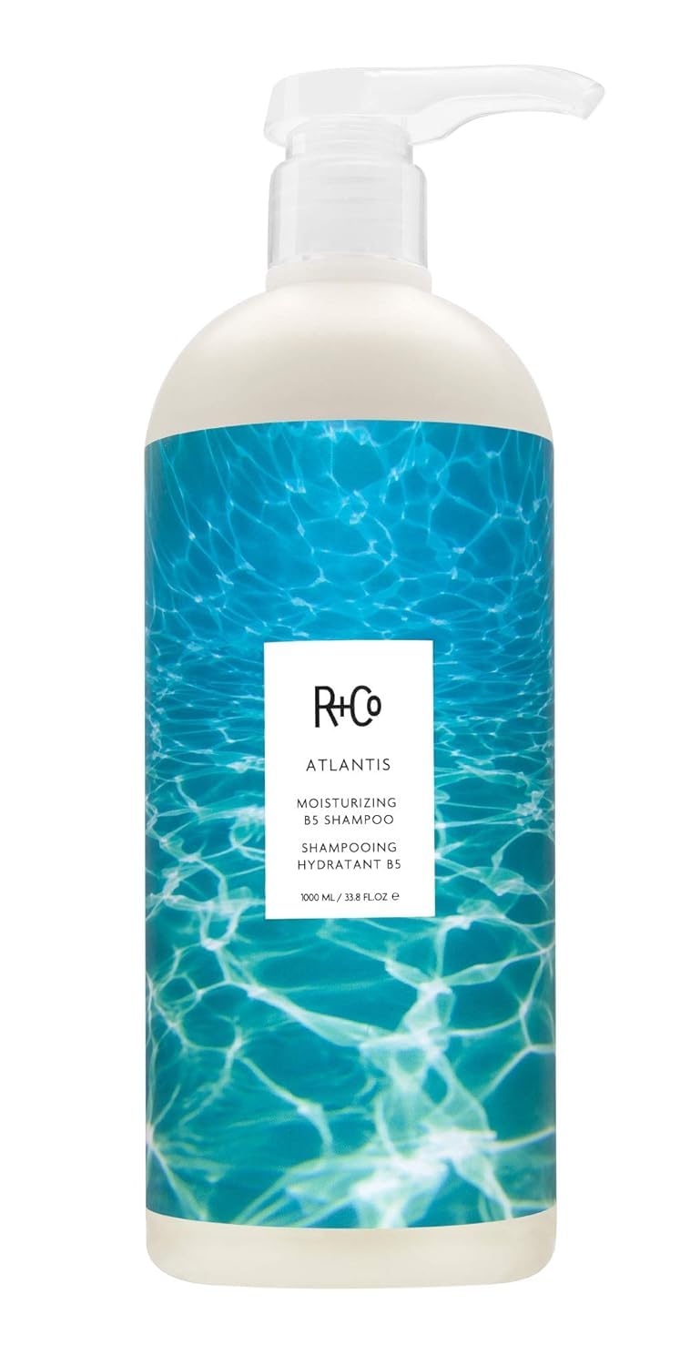 R+Co Atlantis Shampoing — Bouteille: hydratation en profondeur pour cheveux secs.