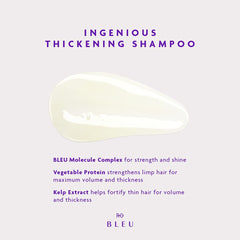R+Co BLEU: texture généreuse du shampooing, révèle densité capillaire.