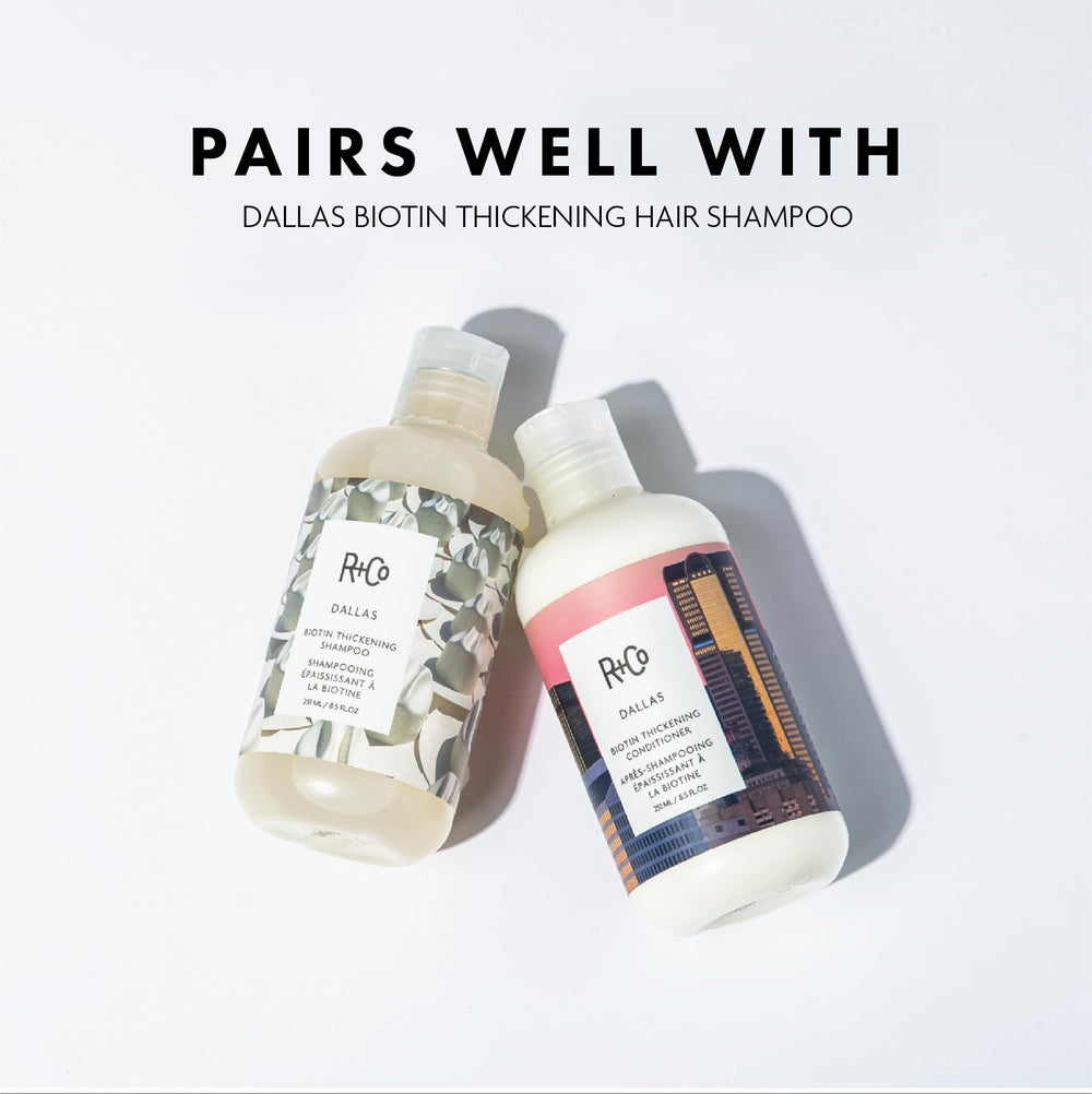 Volume visible et brillance naturelle des cheveux avec R+Co Dallas Biotine Épaississant