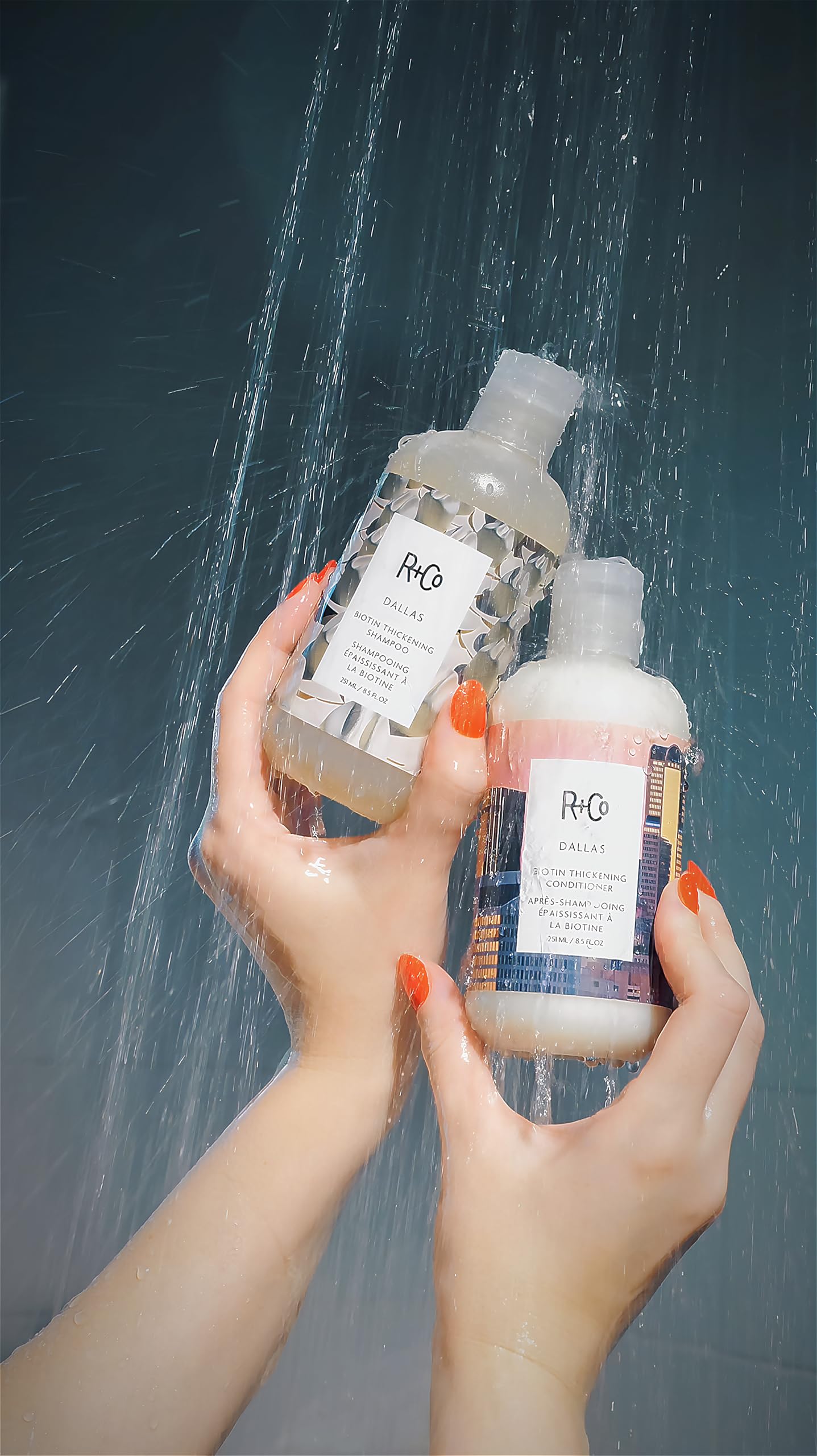 R+Co Dallas Shampoing affiche un rituel efficace texture volume et protection