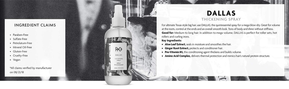 R+Co Dallas – cheveux volumisés et brillants après utilisation.