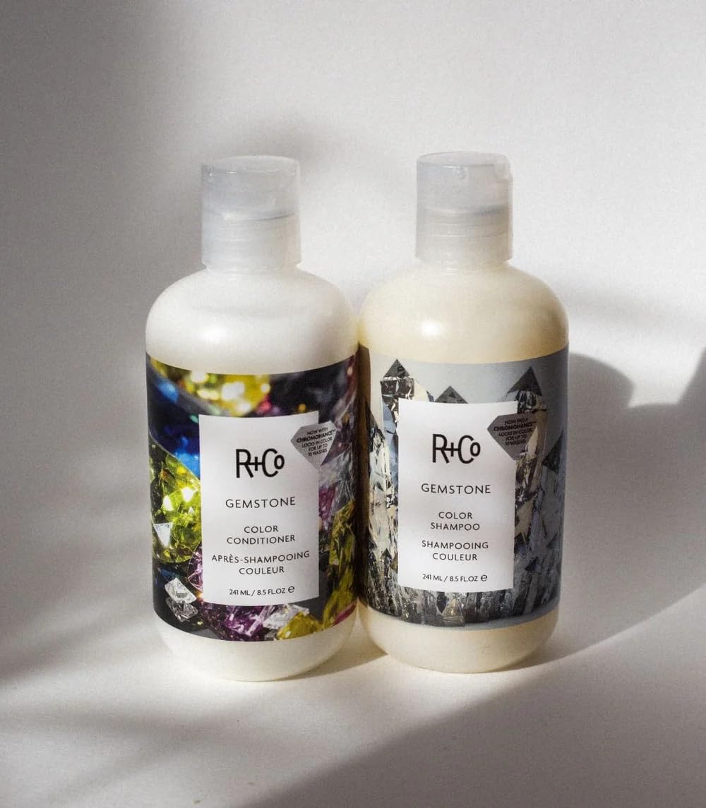 R+Co Gemstone Color Protection, flacon, montre le soin nourrissant et la protection couleur.