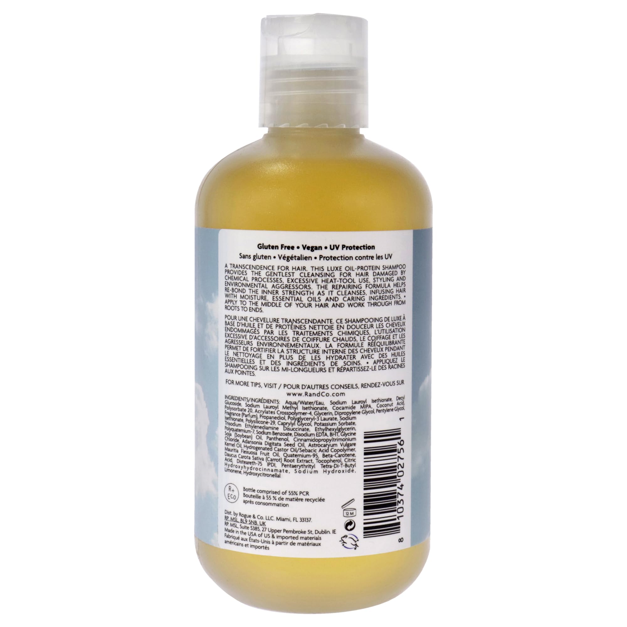 R+Co On A Cloud Baobab Repair Shampoo – texture cremeuse idéale pour cheveux abîmés.