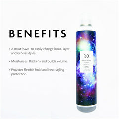 R+Co Outer Space: spray léger réactivant rapidement le style sans accumulation.
