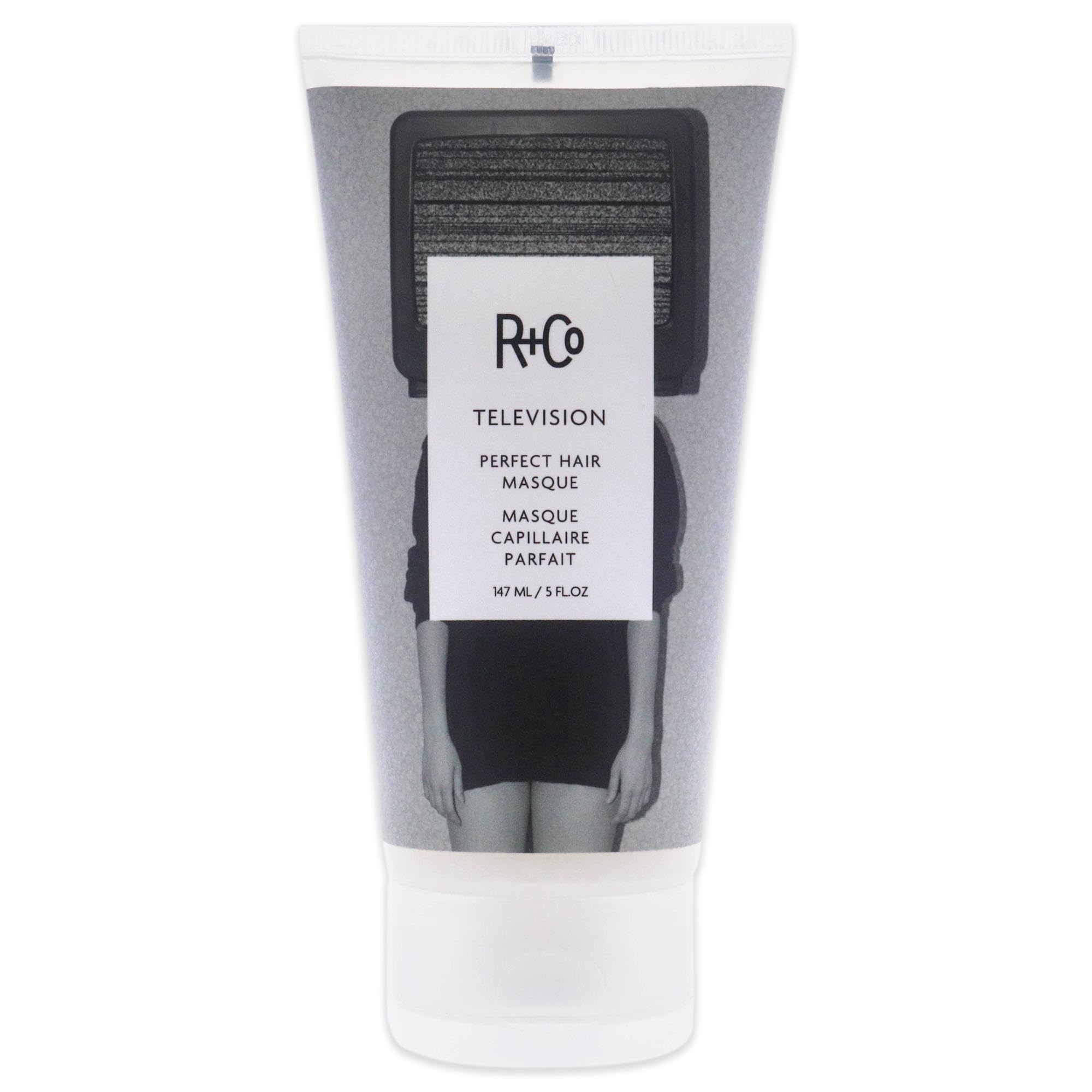 R+Co TELEVISION Masque cheveux, hydratation durable et protection.