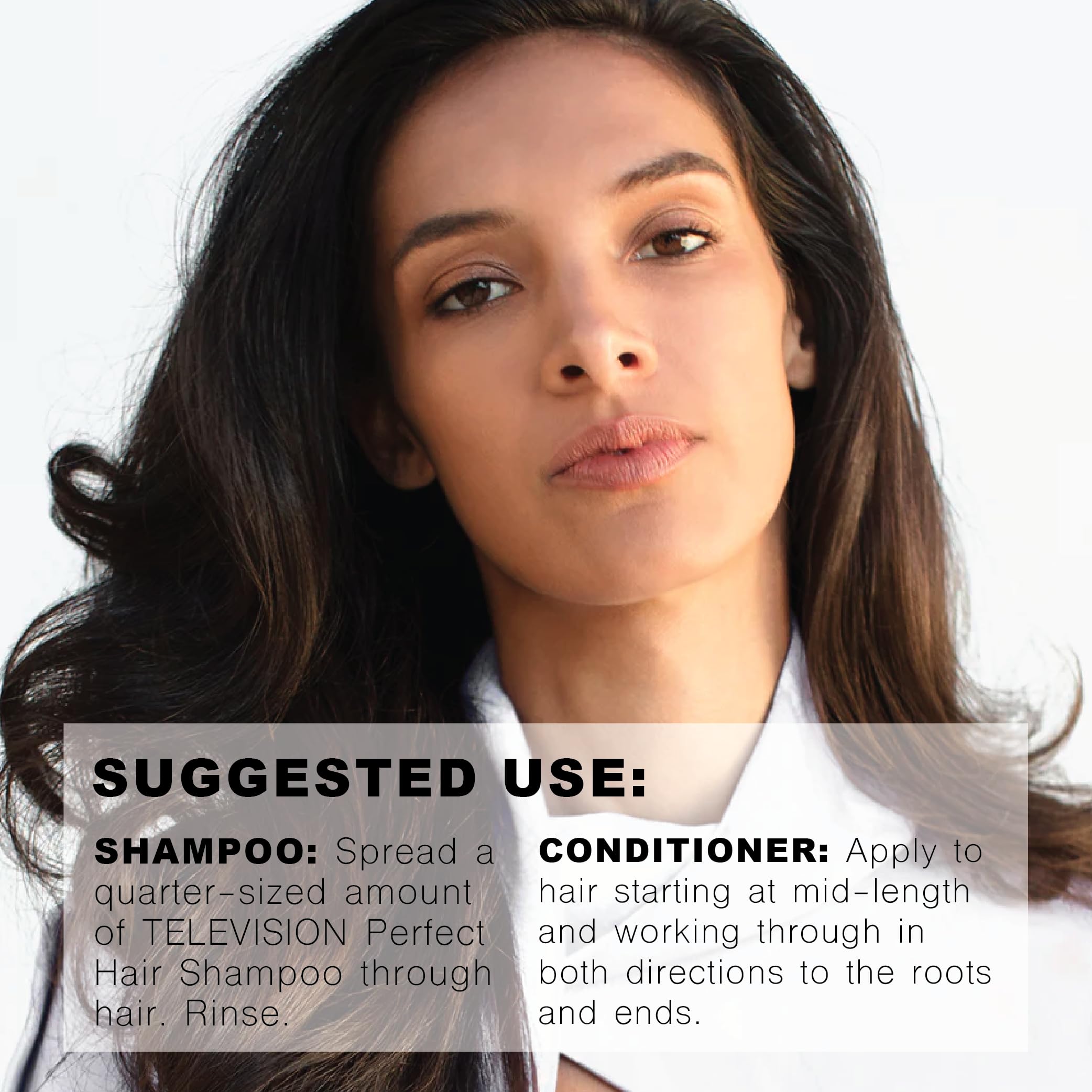 R+Co TV Perfect shampooing, texture satinée pour une douceur perceptible.