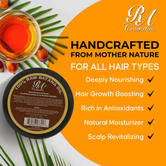 RA COSMETICS Batana Oil — application quotidienne pour cheveux souples et brillants.