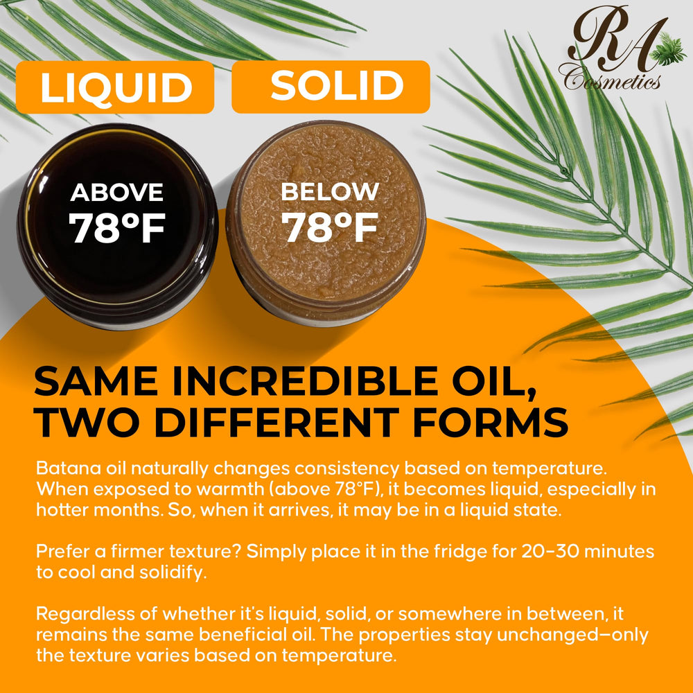 RA COSMETICS Batana Oil — nutrition légère, cheveux plus forts jour après jour.