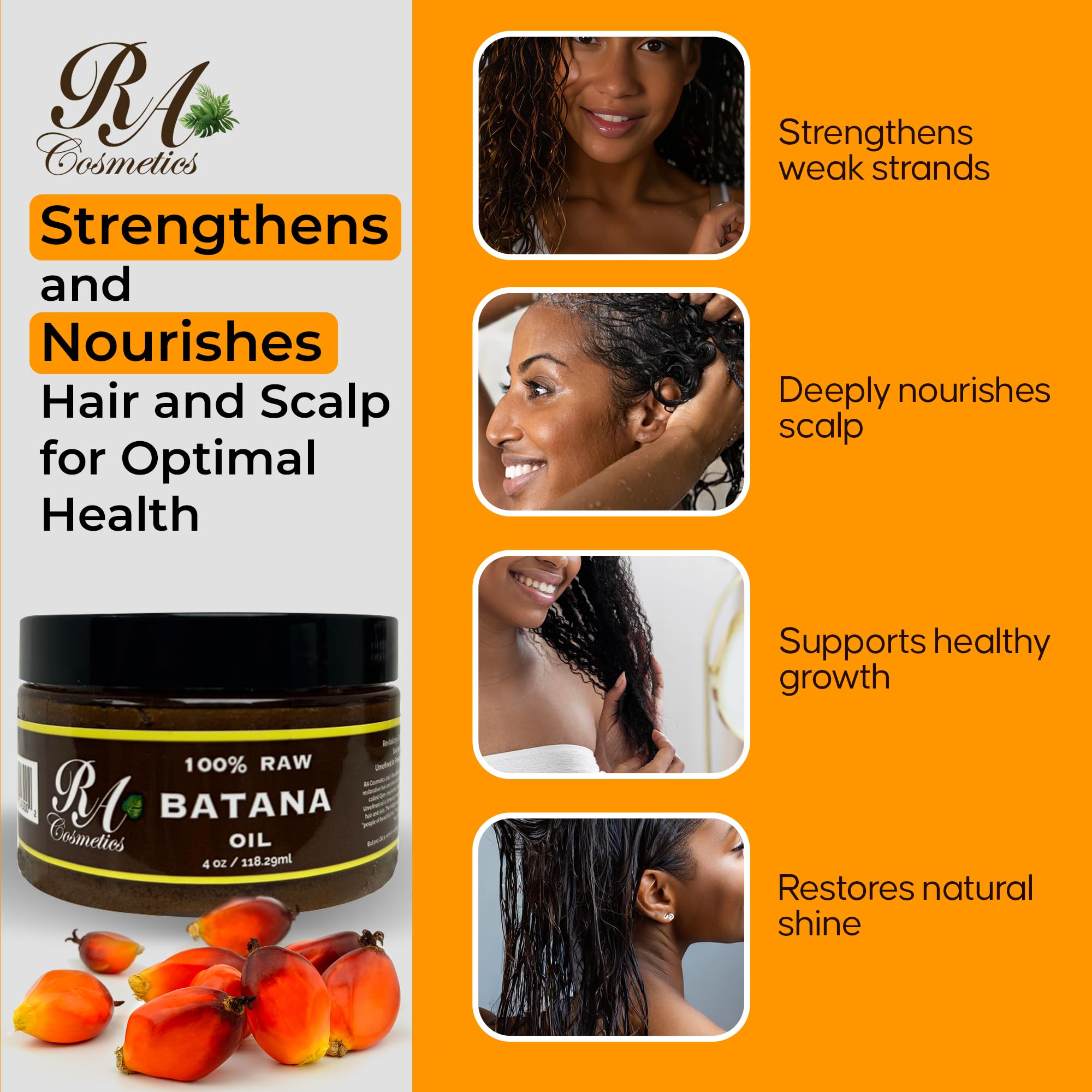 RA COSMETICS Batana Oil — protection couleur pour un éclat durable.