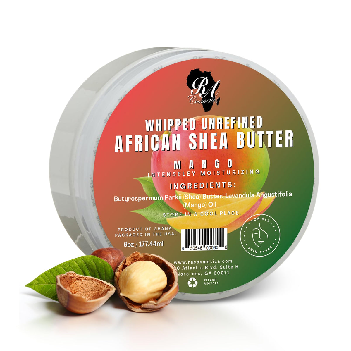RA COSMETICS Beurre karité africain – pot fouetté pour hydratation quotidienne