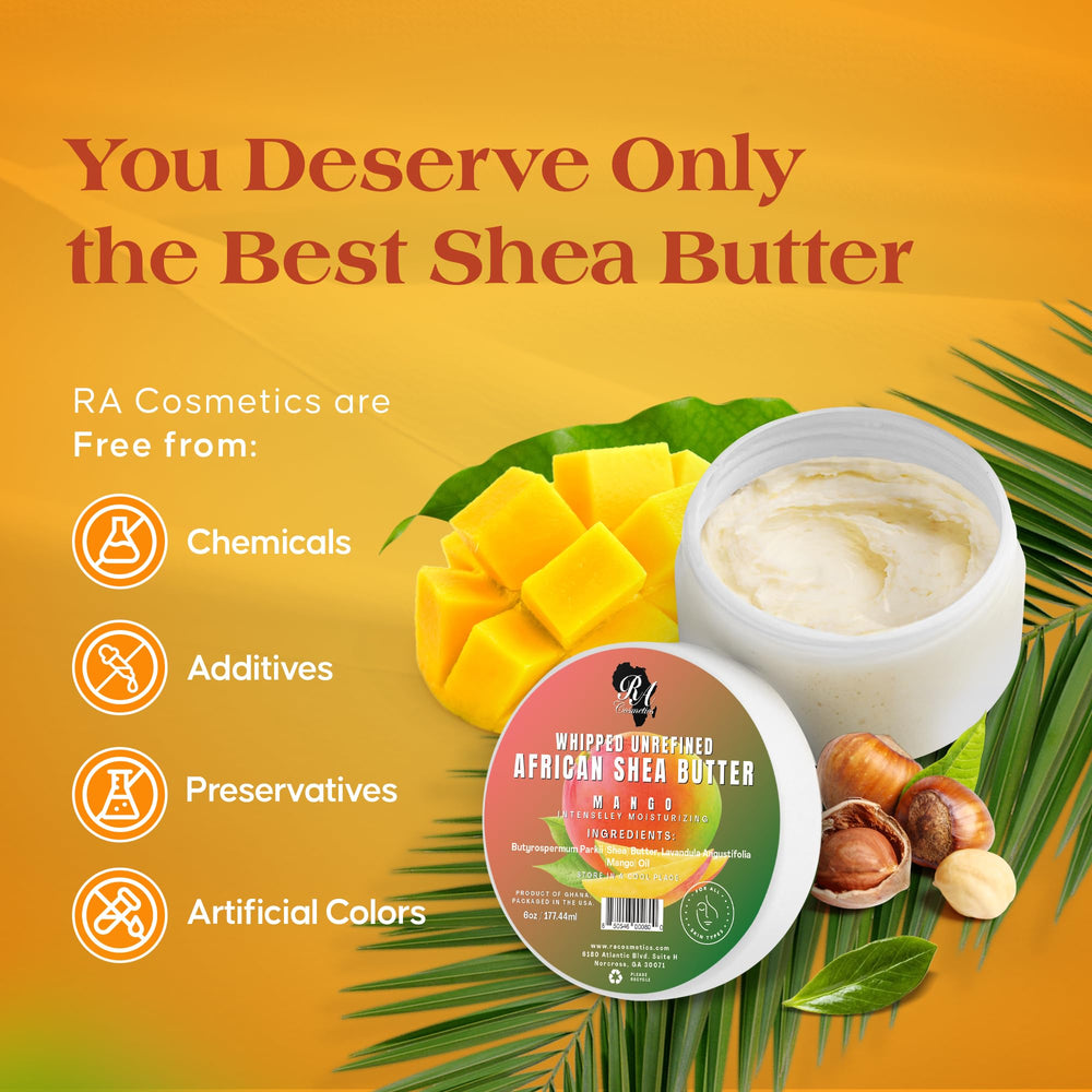 RA COSMETICS Beurre karité africain – texture crème légère sur peau