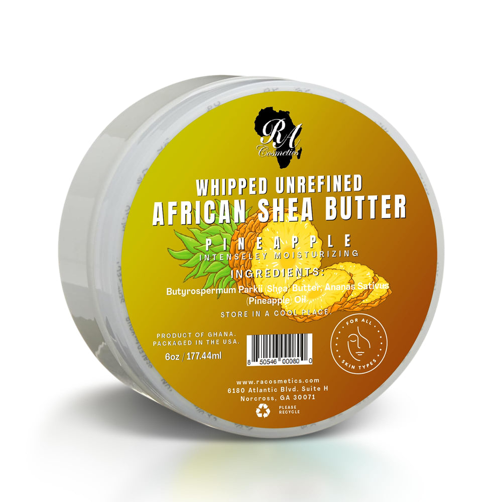 RA COSMETICS Beurre karité battu ananas dans pot pour hydrater la peau