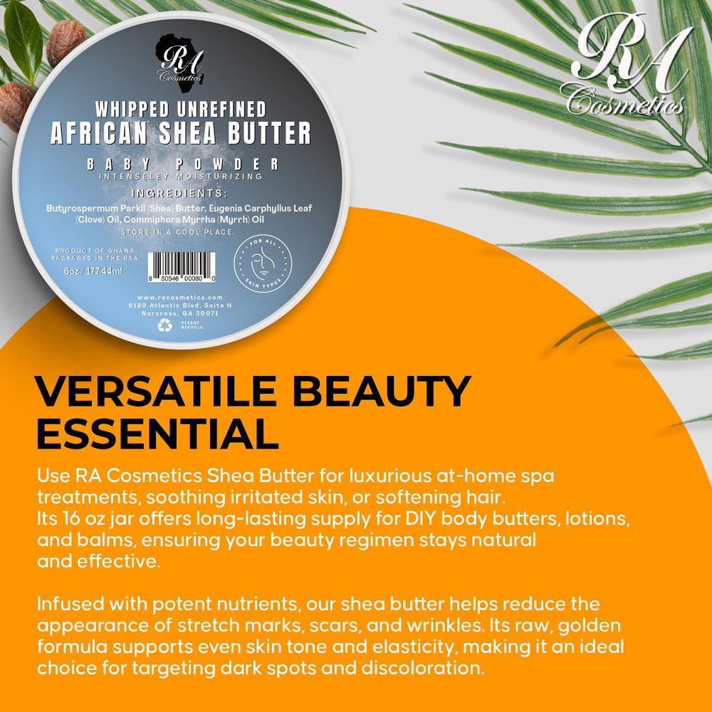RA COSMETICS Beurre de Karité Fouetté, ingrédients naturels d Afrique pour peau nourrie.