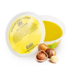 RA COSMETICS Beurre de Karité Jaune dans son bocal, hydratation naturelle pour peau et cheveux.