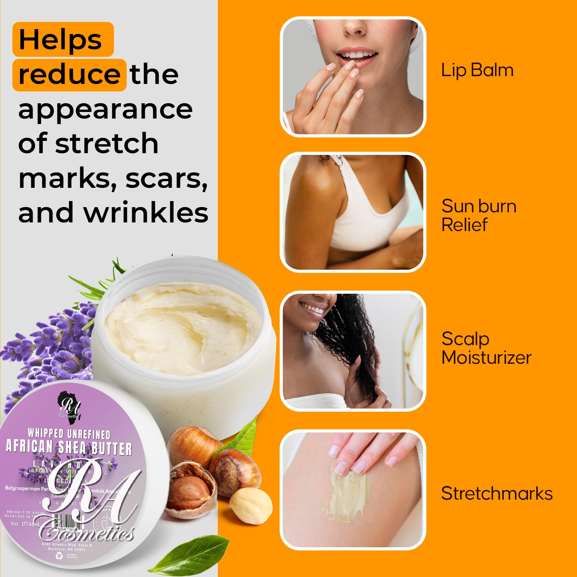 RA COSMETICS hands applying shea butter for dry skin smoothing