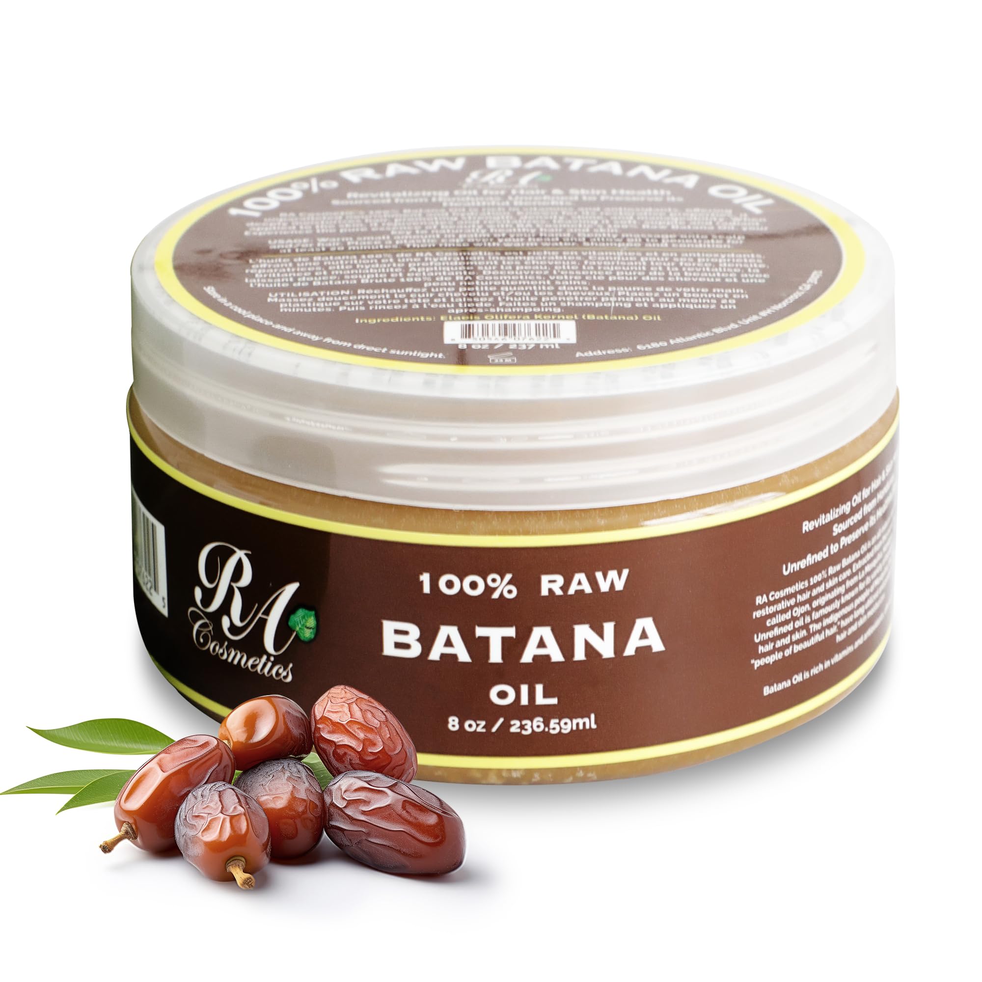 RA COSMETICS huile de Batana — bouteille, soin nourrissant pour cheveux forts
