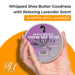 RA COSMETICS lavender-infused shea butter texture closeup shows creamy, rich moisture