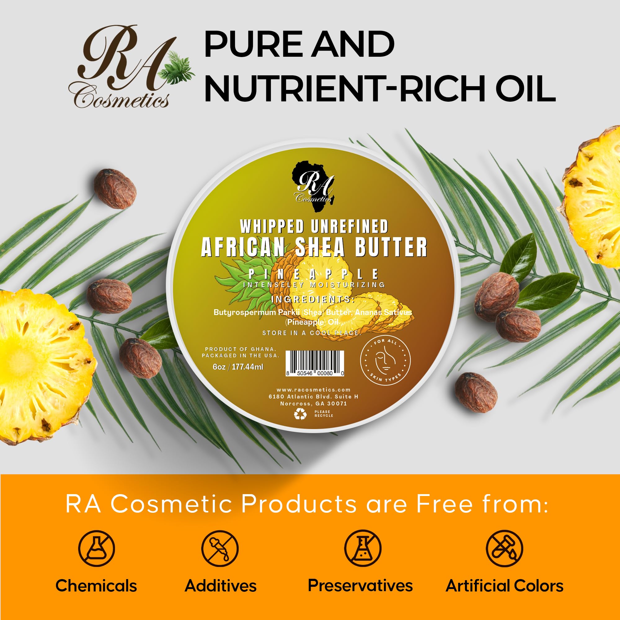 RA COSMETICS Pineapple aroma evokes tropical spa vibes