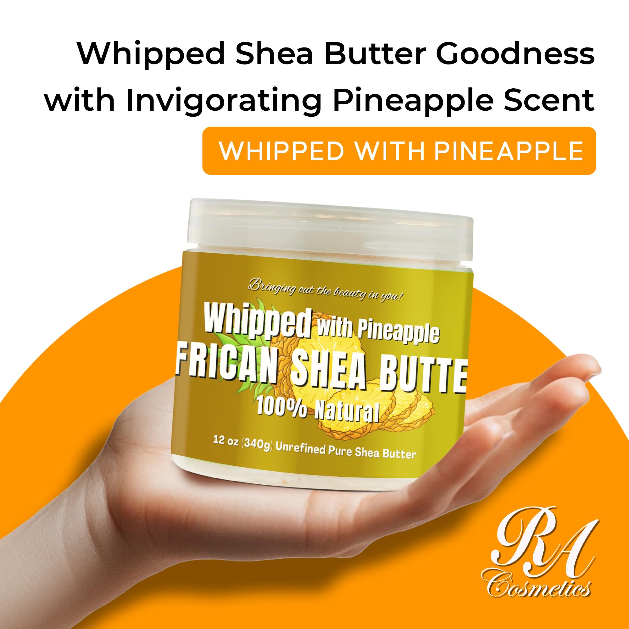 RA COSMETICS Whipped Shea Butter texture closeup shows rich, creamy moisture