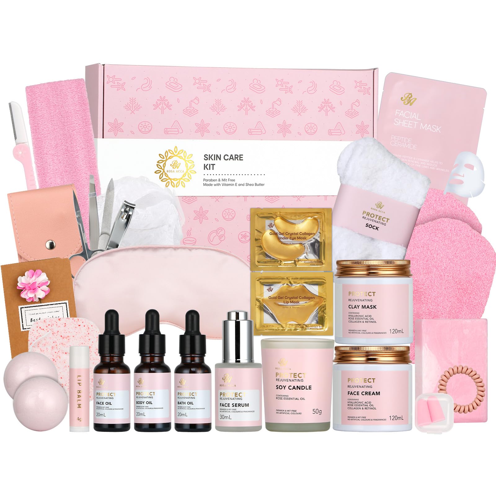 RA ROSA ACCA set soin visage rose—sérum et soin hydratant pour une peau souple